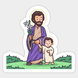 Jesus And Saint Joseph Sticker